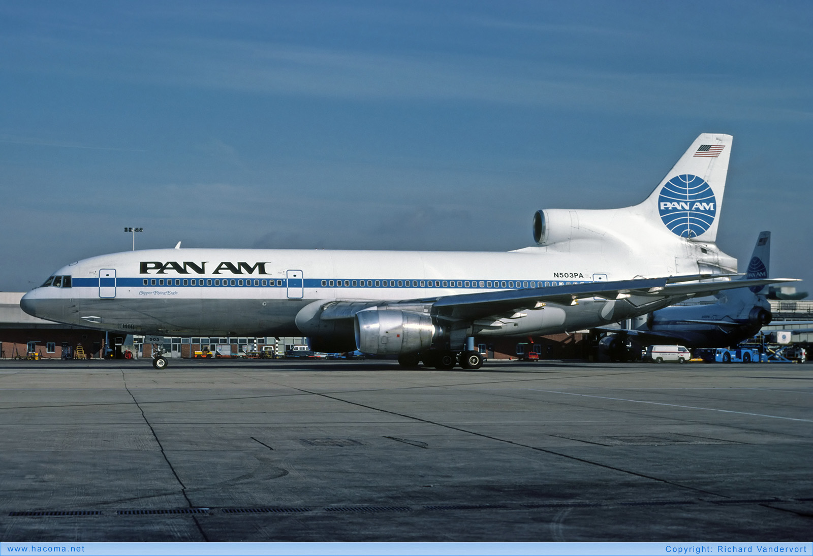 Photo of N503PA - Pan Am Clipper Flying Eagle - London Heathrow Airport - Feb 1982