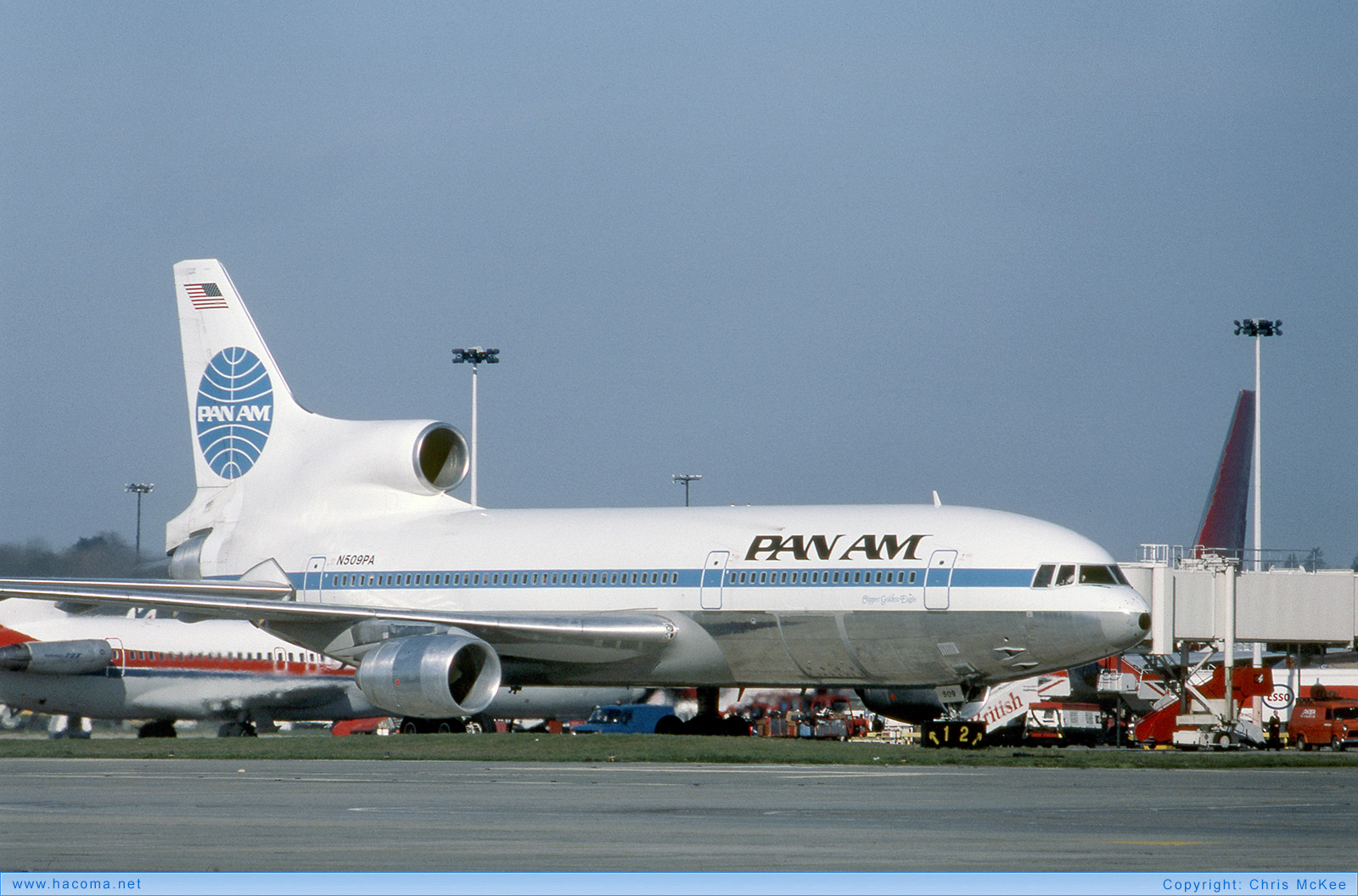 Photo of N509PA - Pan Am Clipper Golden Eagle - Gatwick Airport - Mar 28, 1981