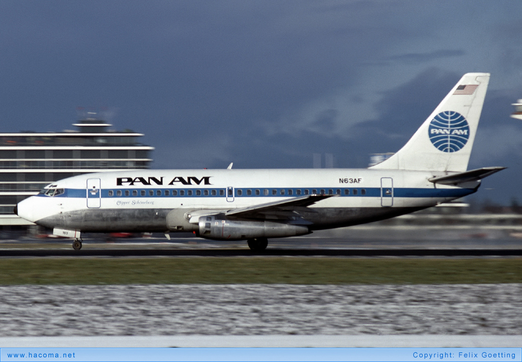 Photo of N63AF - Pan Am Clipper Schoeneberg / Poland / Hornet - Amsterdam Airport Schiphol - Jan 4, 1986