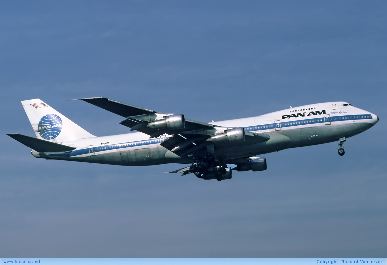 Photo of N726PA - Pan Am Clipper Cathay - London Heathrow Airport - Mar 1987