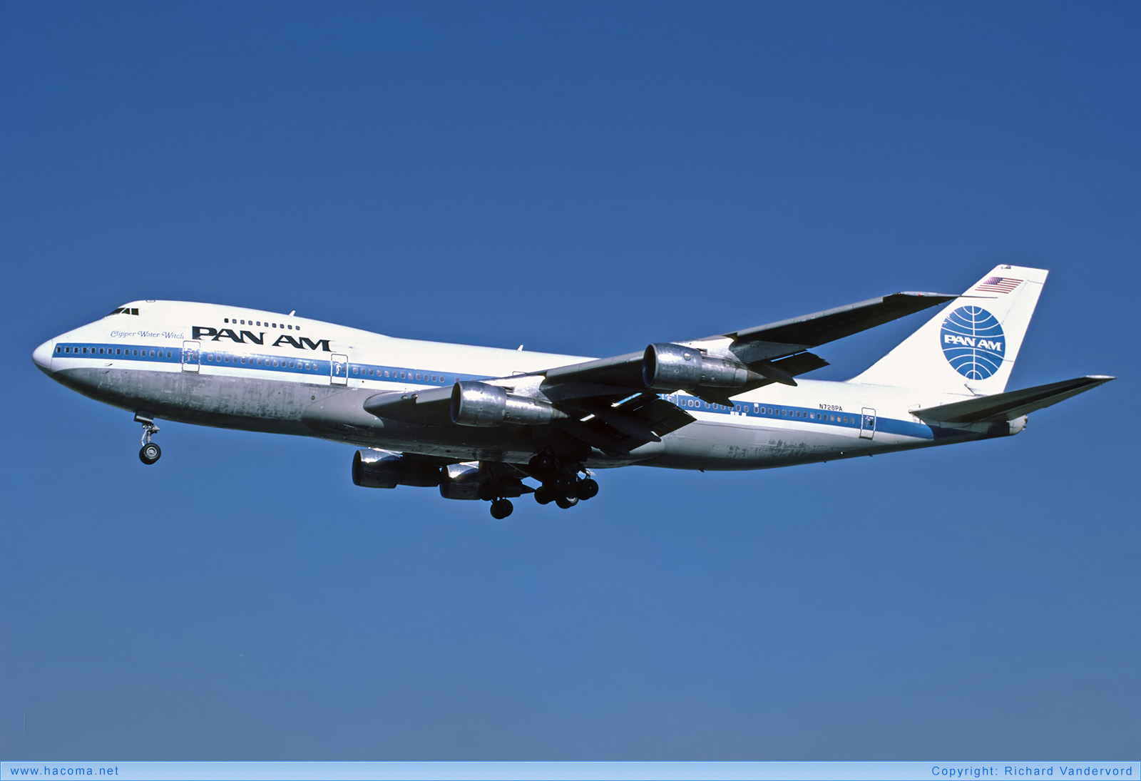 Photo of N728PA - Pan Am Clipper Water Witch - London Heathrow Airport - Mar 1989