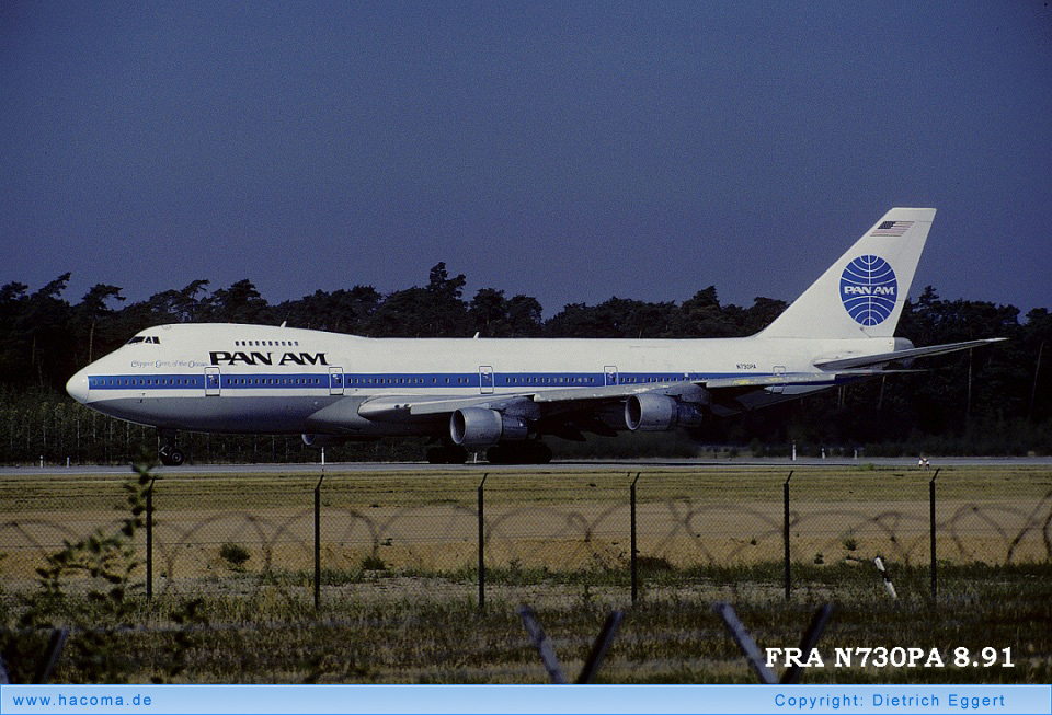 Photo of N730PA - Pan Am Clipper Gem of the Ocean / Sao Paulo - Frankfurt International Airport - Aug 1991