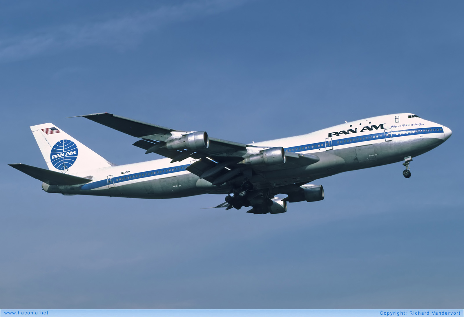 Photo of N733PA - Pan Am Clipper Young America / Constitution / Washington / Pride of the Sea / Air Express / Moscow Express - London Heathrow Airport - Mar 1987