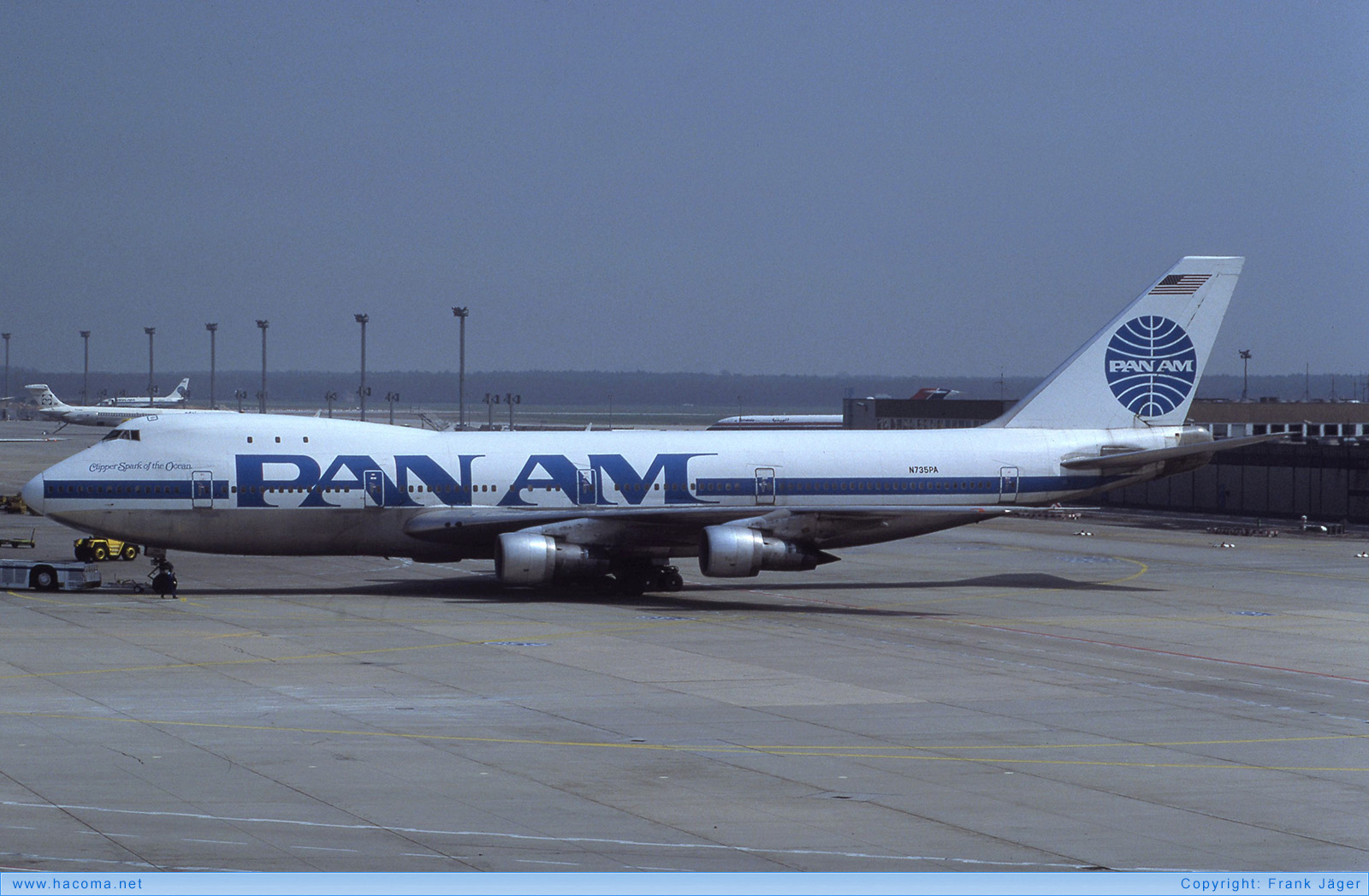 Foto von N735PA - Pan Am Clipper Constitution / Young America / Spark of the Ocean - Flughafen Frankfurt am Main - 18.04.1987