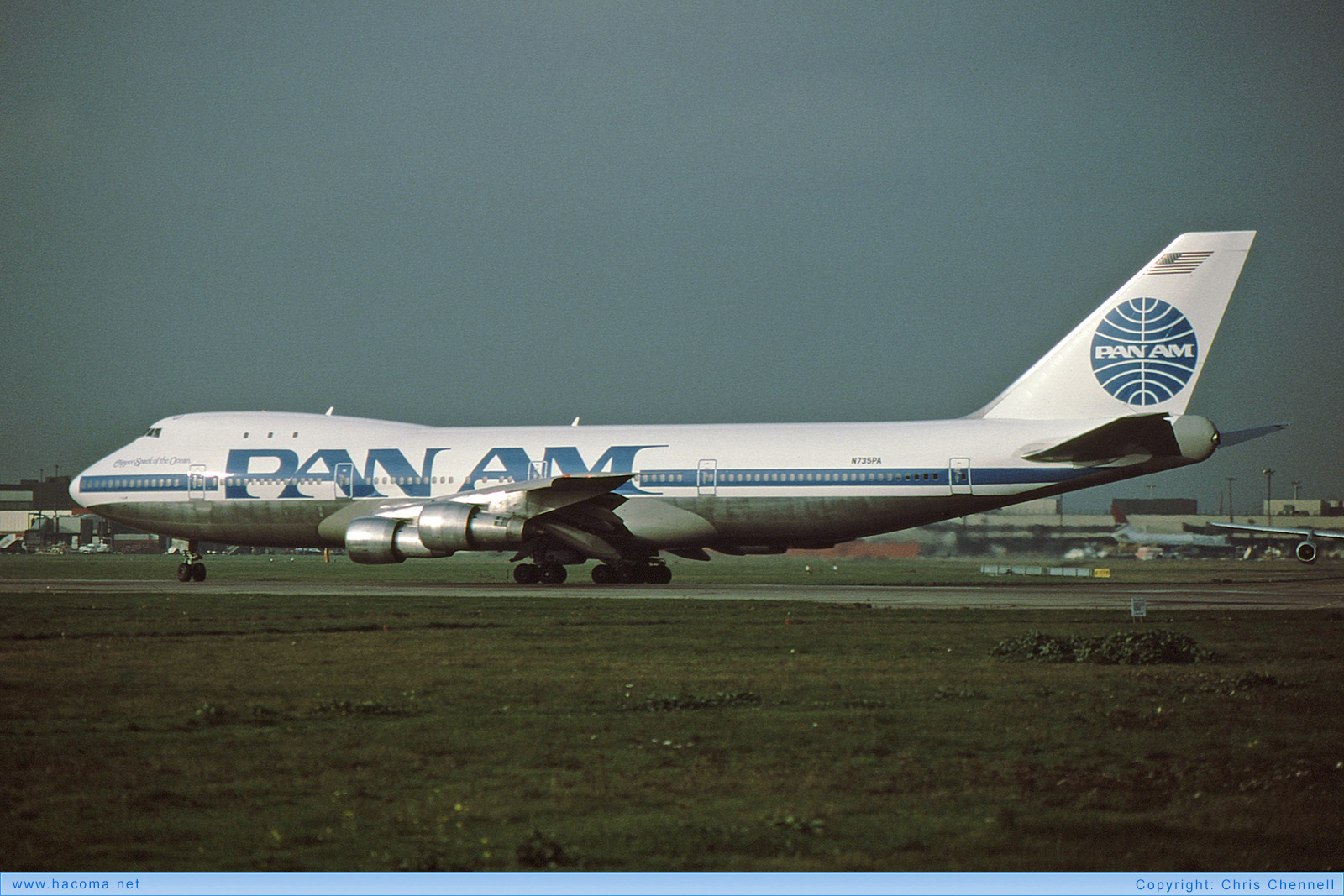 Foto von N735PA - Pan Am Clipper Constitution / Young America / Spark of the Ocean - London Heathrow Airport - 18.11.1984