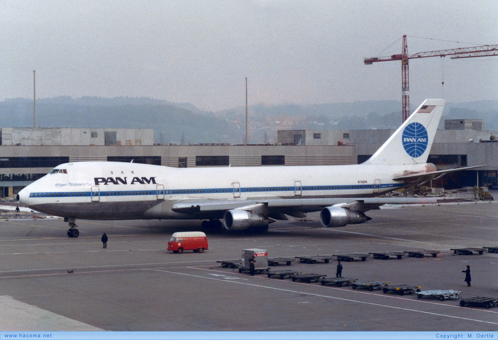 Photo of N742PA - Pan Am Clipper Rainbow / Neptunes Car - Zurich International Airport - Oct 1984