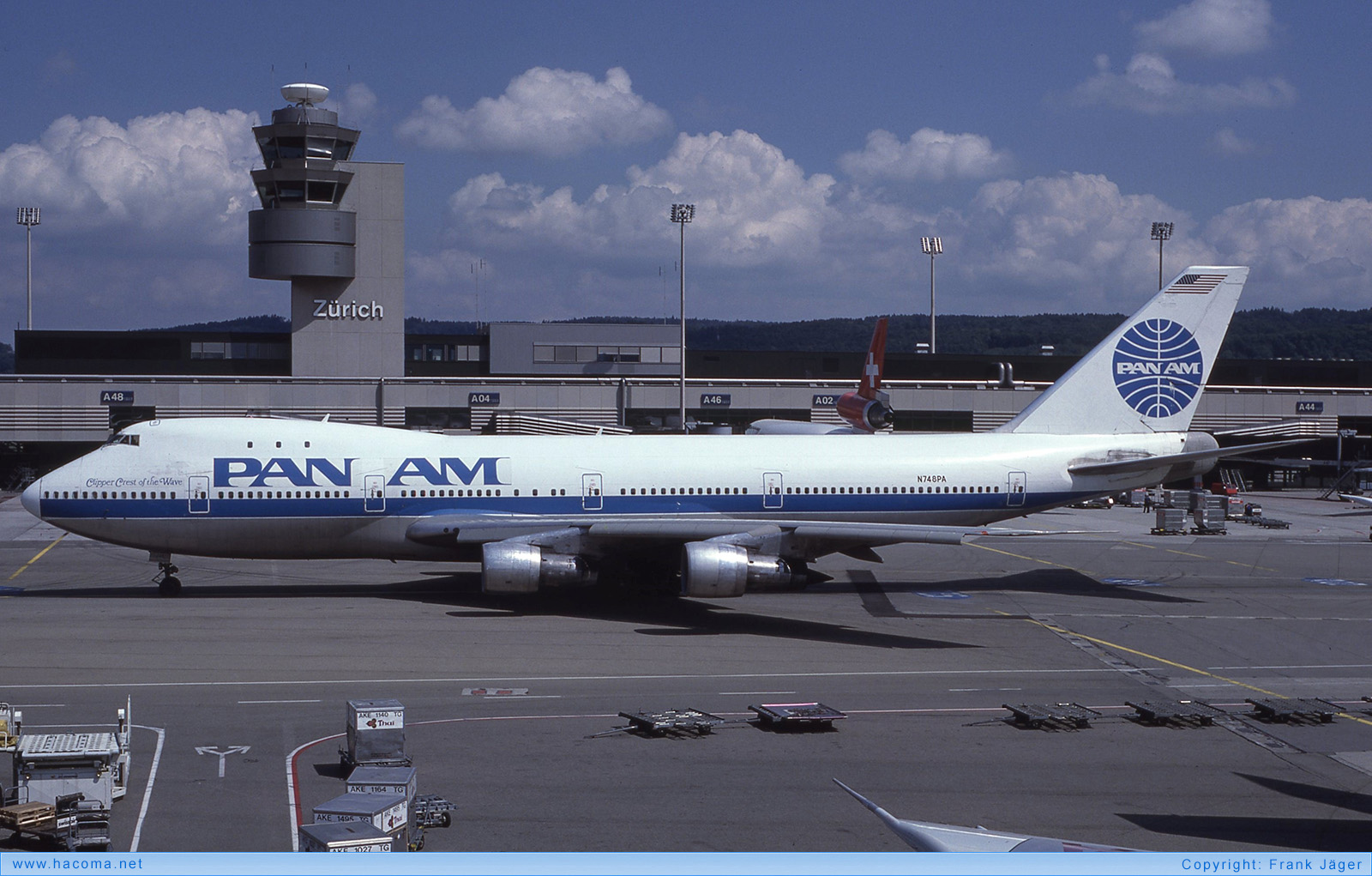 Foto von N748PA - Pan Am Clipper Hornet / Crest of the Wave - Flughafen Zürich - 30.07.1988