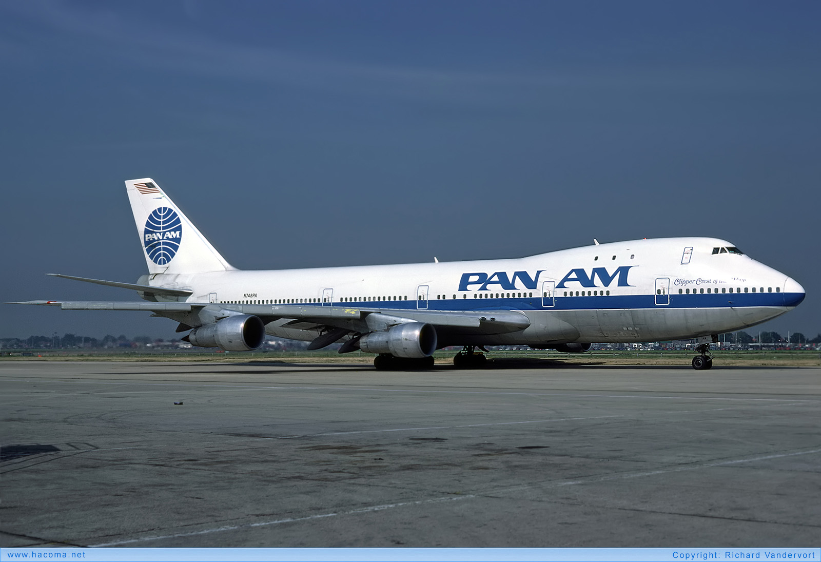 Foto von N748PA - Pan Am Clipper Hornet / Crest of the Wave - London Heathrow Airport - 10.1985