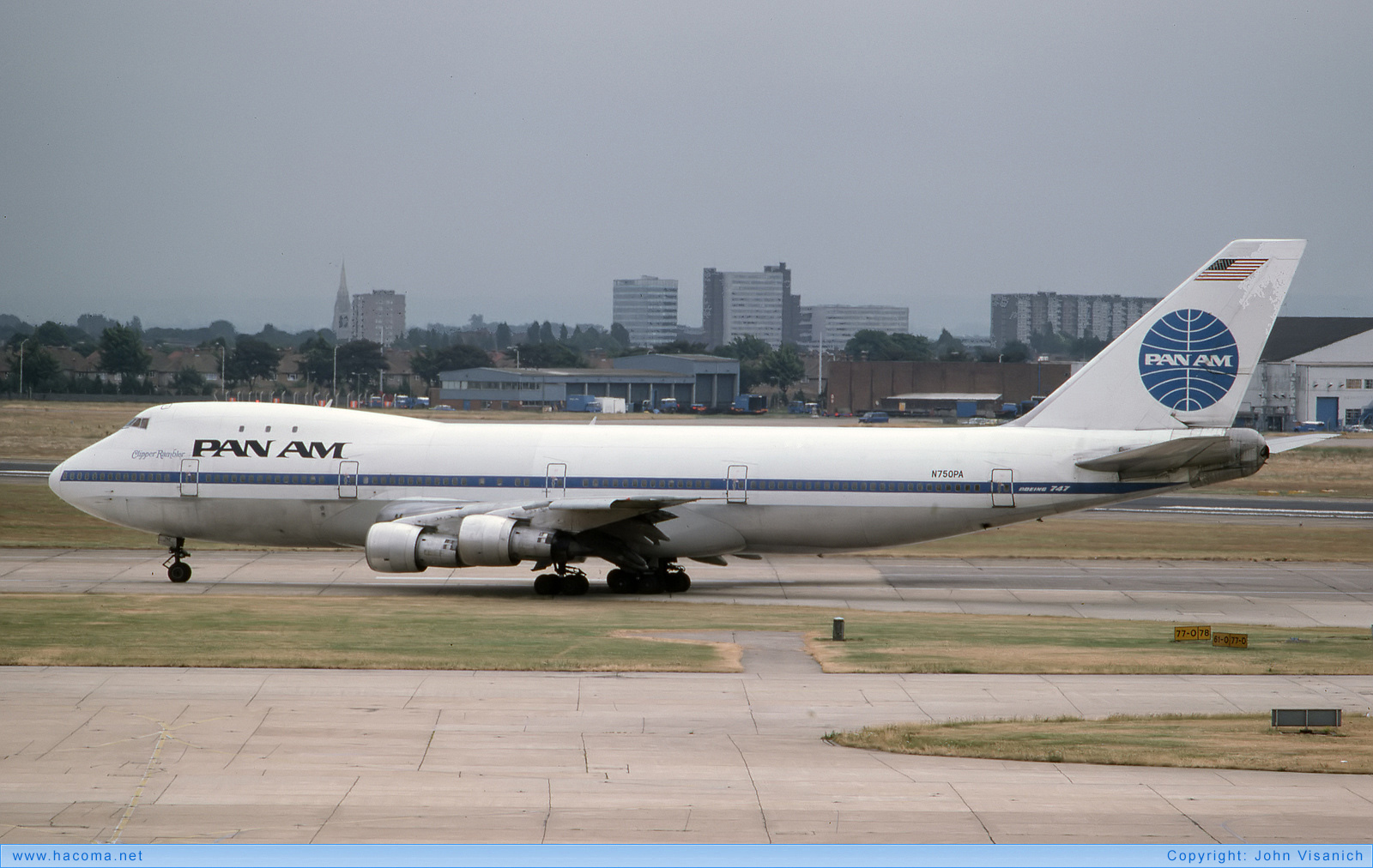 Photo of N750PA - Pan Am Clipper Rambler / Neptune's Favorite / Ocean Rose - London Heathrow Airport - Jul 19, 1981