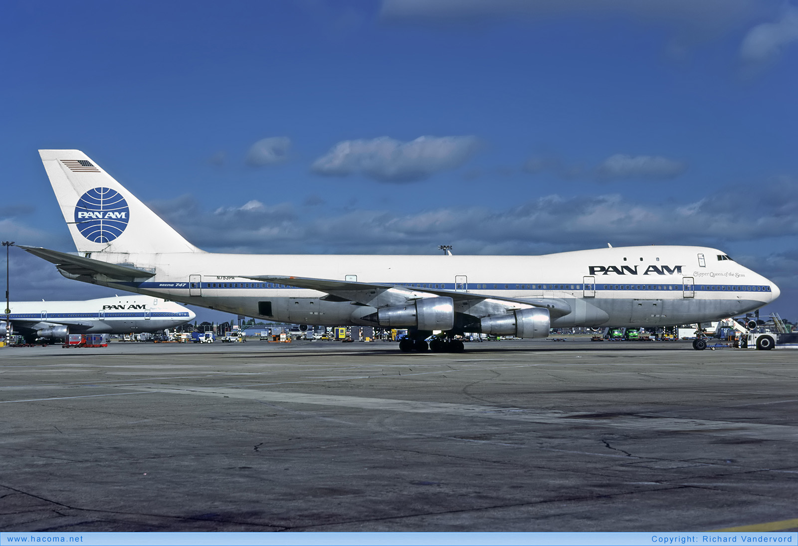 Photo of N753PA - Pan Am Clipper Westwind / Queen of the Skies - London Heathrow Airport - Oct 1985