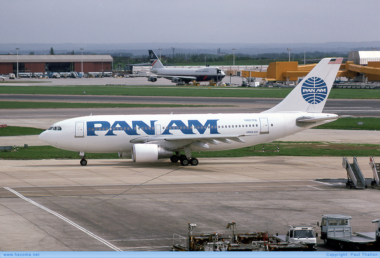 Photo of N807PA - Pan Am Clipper Kit Carson / Spirit of Cleveland - London Heathrow Airport - May 11, 1986