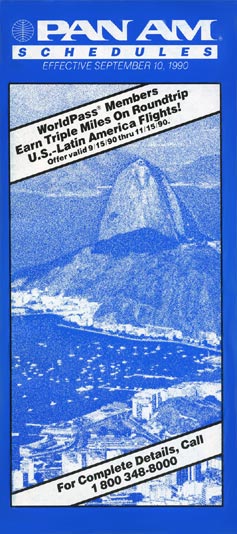 Pan Am Timetable Sep, 10, 1990