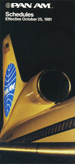 Pan Am Timetable Oct 25, 1981