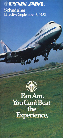 Pan Am Timetable Oct, 15, 1982