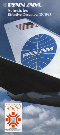 Pan Am Timetable Dec, 15, 1983
