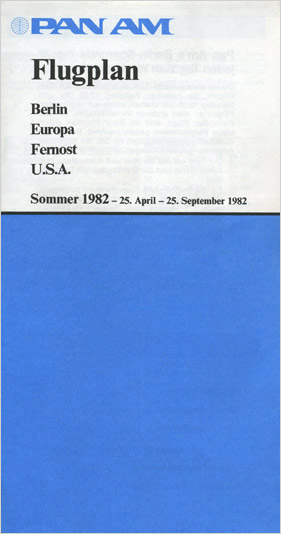 Pan Am Timetable Sep 9, 1985