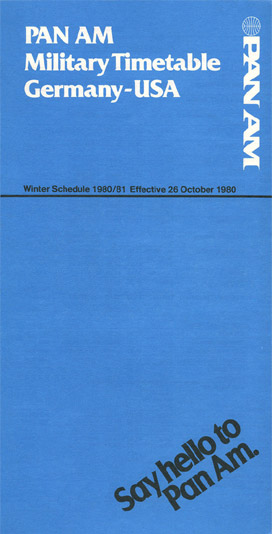 Pan Am Timetable Military Oct 26, 1980