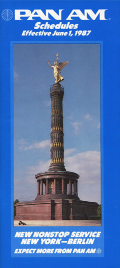 Pan Am Timetable Jun 1, 1987