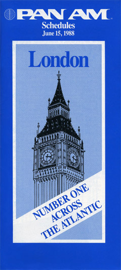 Pan Am Timetable Jan, 15, 1962