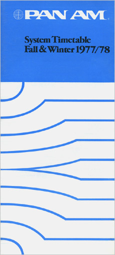 Pan Am Timetable Oct 30, 1977