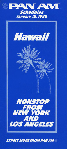 Pan Am Timetable Jan, 18, 1988