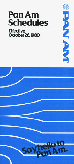 Pan Am Timetable Oct 26, 1980