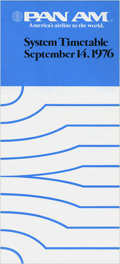 Pan Am Timetable Sep, 14, 1976
