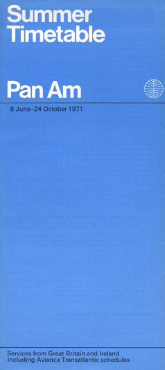 Pan Am Timetable, 10 31, 1976