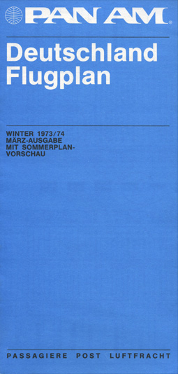 Pan Am Timetable Germany Mar 01, 1974