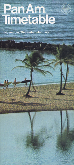 Pan Am Timetable Oct 29, 1970