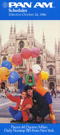 Pan Am Timetable Oct 26, 1986