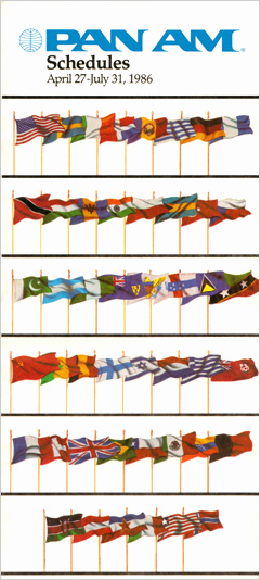 Pan Am Timetable Apr 27, 1986